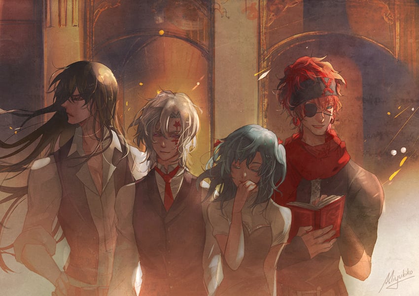 lenalee lee, allen walker, kanda yuu, and lavi (d.gray-man) drawn by miyukiko