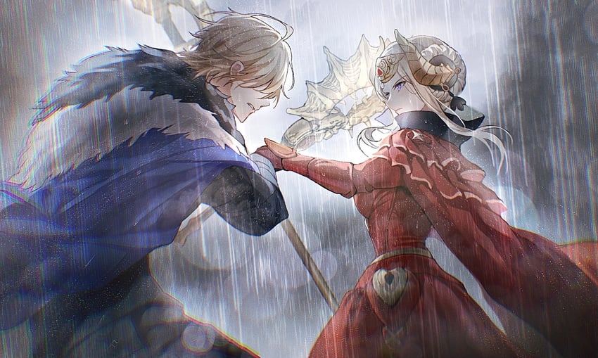 edelgard von hresvelg and dimitri alexandre blaiddyd (fire emblem and 1 more) drawn by soma_otakuu