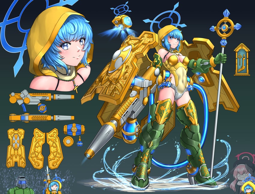 koharu, doomguy, and luce (original and 3 more) drawn by substance20