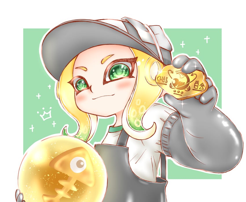 octoling player character and octoling girl (splatoon) drawn by bleochrsym-tsuqmo