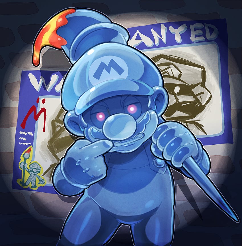shadow mario (mario and 1 more) drawn by hoshi_(star-name2000)