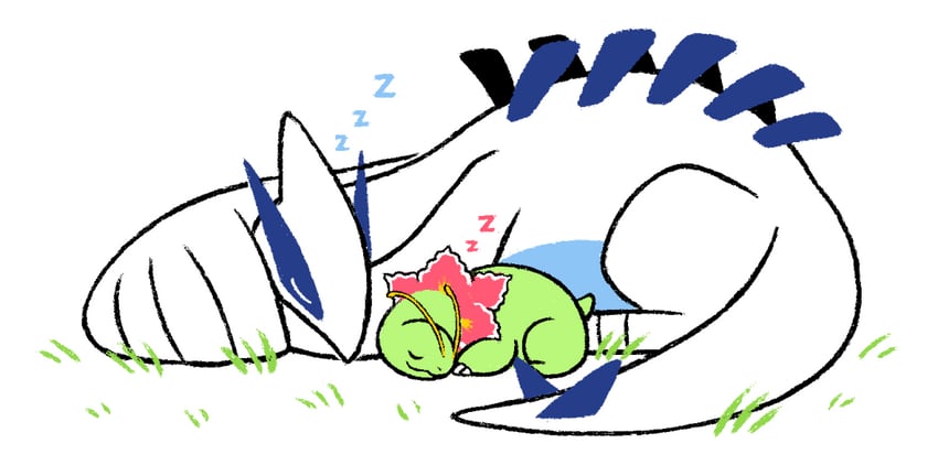 lugia and meganium (pokemon and 1 more) drawn by gotchibam