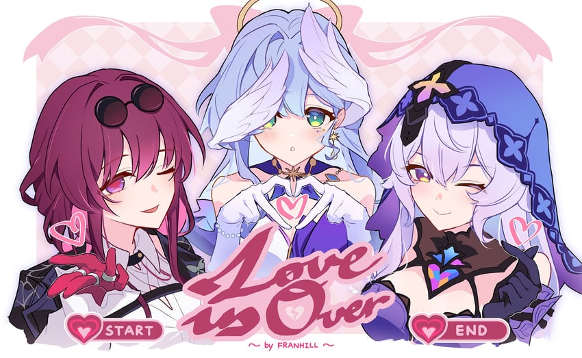 kafka, robin, and black swan (honkai and 1 more) drawn by franhill