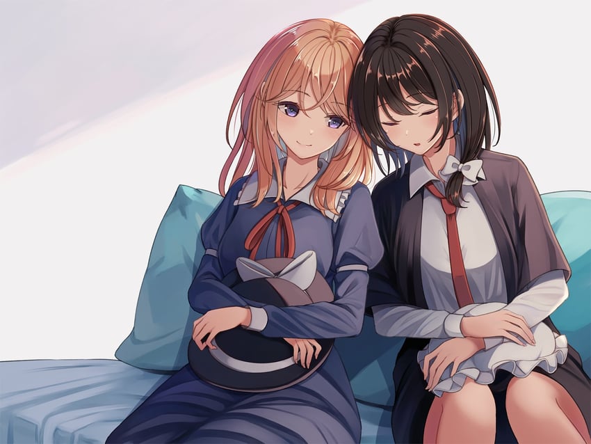 usami renko and maribel hearn (touhou) drawn by fumei_(mugendai)