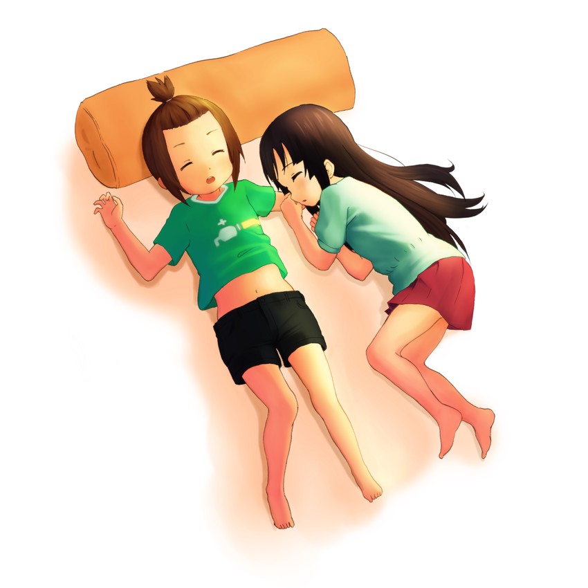 akiyama mio and tainaka ritsu (k-on!) drawn by zasshu_tamashii