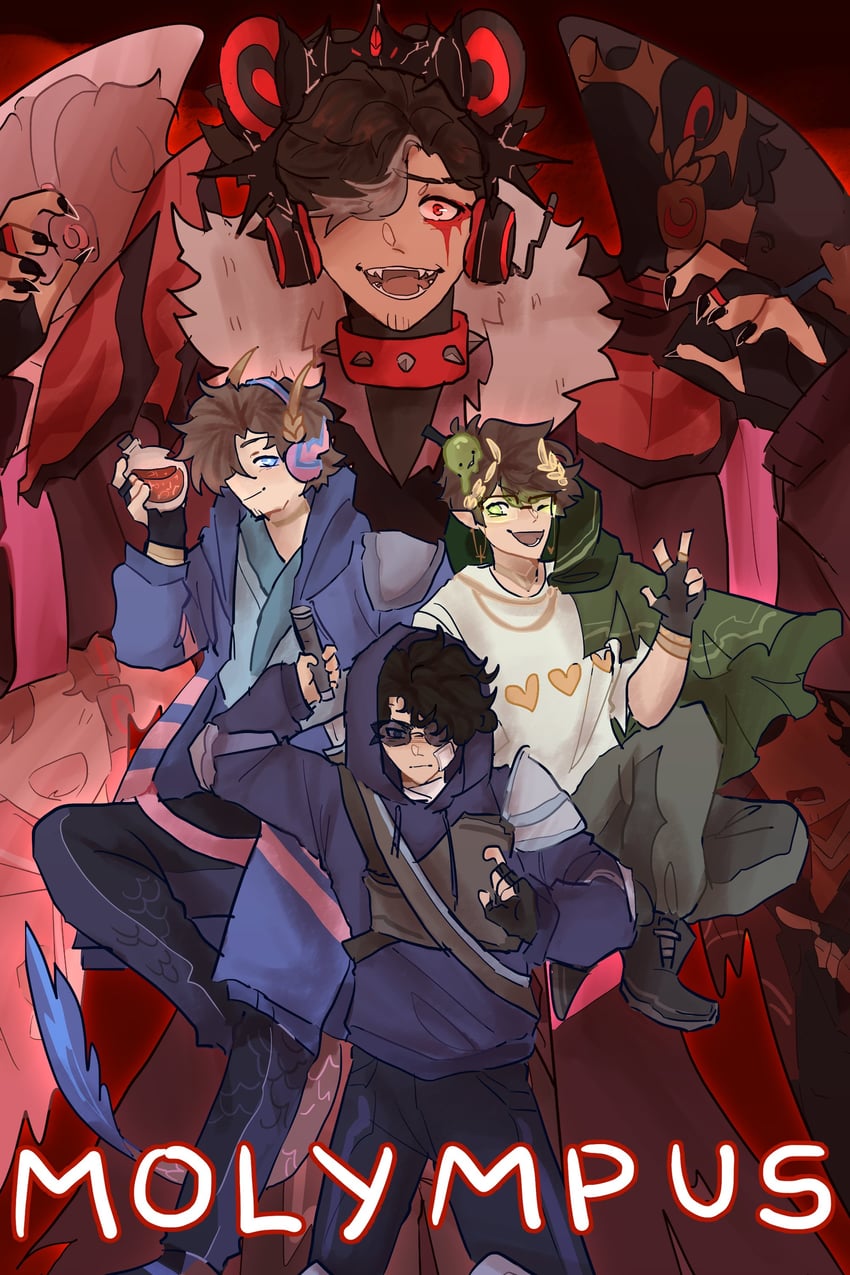slimecicle, grizzlyplays, condifiction, bizly, and fallen grizzly (minecraft youtube and 1 more) drawn by danny_(awnrii)
