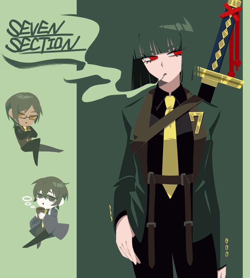 yi sang, ryoshu, and outis (project moon and 1 more) drawn by no_710