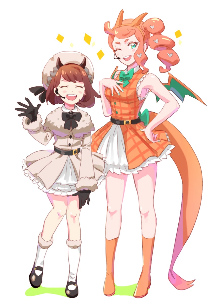 gloria, charizard, sonia, and wooloo (pokemon and 1 more) drawn by dede_(qwea_00000)