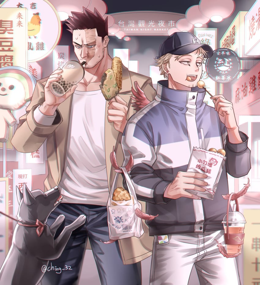 endeavor and hawks (boku no hero academia) drawn by ching_32