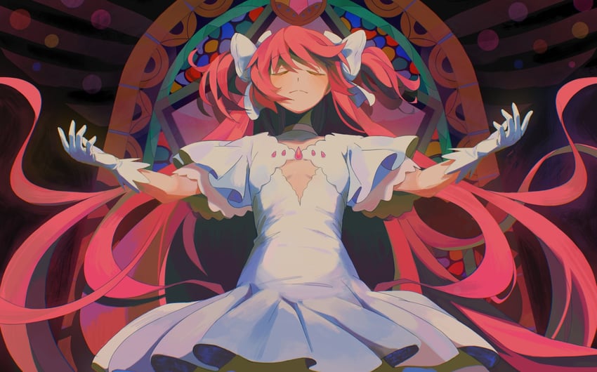 kaname madoka and ultimate madoka (mahou shoujo madoka magica) drawn by lisa_(mochii_lisa)