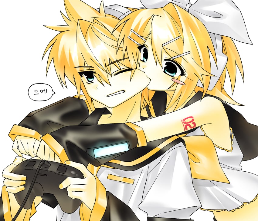 kagamine rin and kagamine len (vocaloid) drawn by hynn0x_x