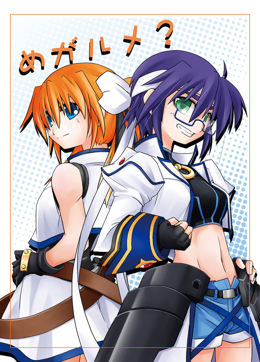 subaru nakajima and teana lanster (lyrical nanoha and 1 more) drawn by yu_lulu_(uka) and yuuka_(o.t.kingdom)