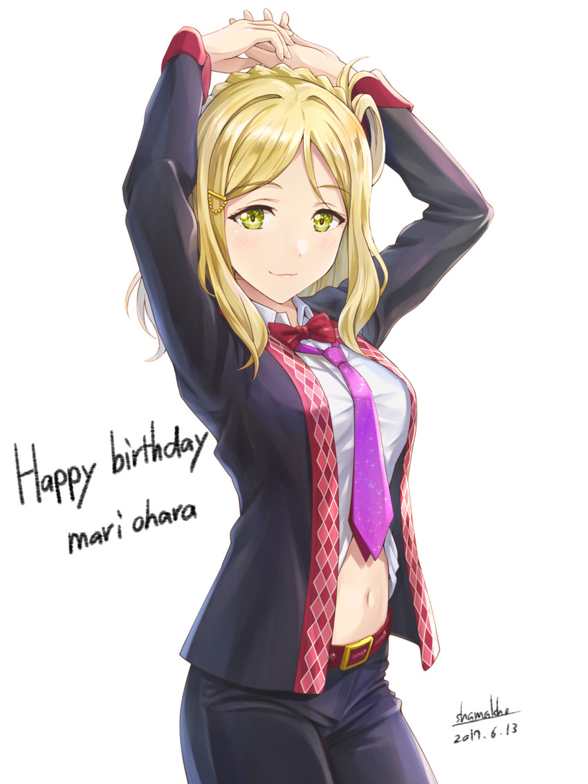 ohara mari (love live! and 1 more) drawn by shamakho