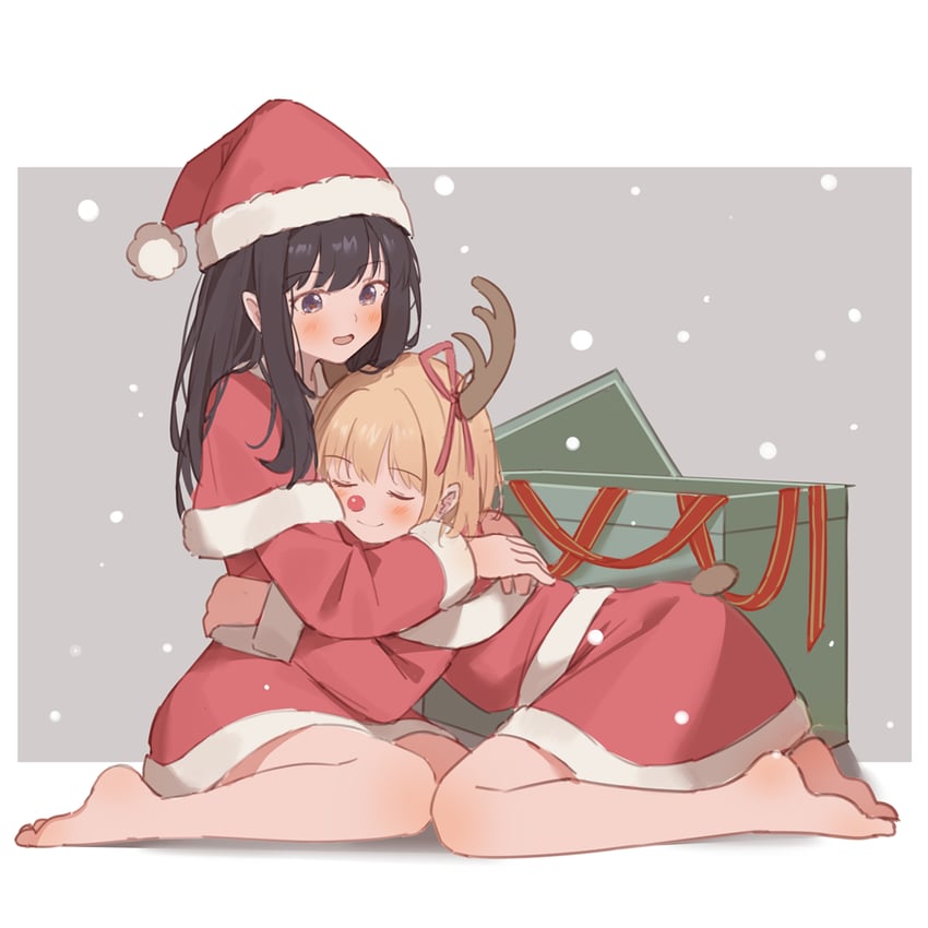 nishikigi chisato and inoue takina (lycoris recoil) drawn by milktea_(gggrrr2000)