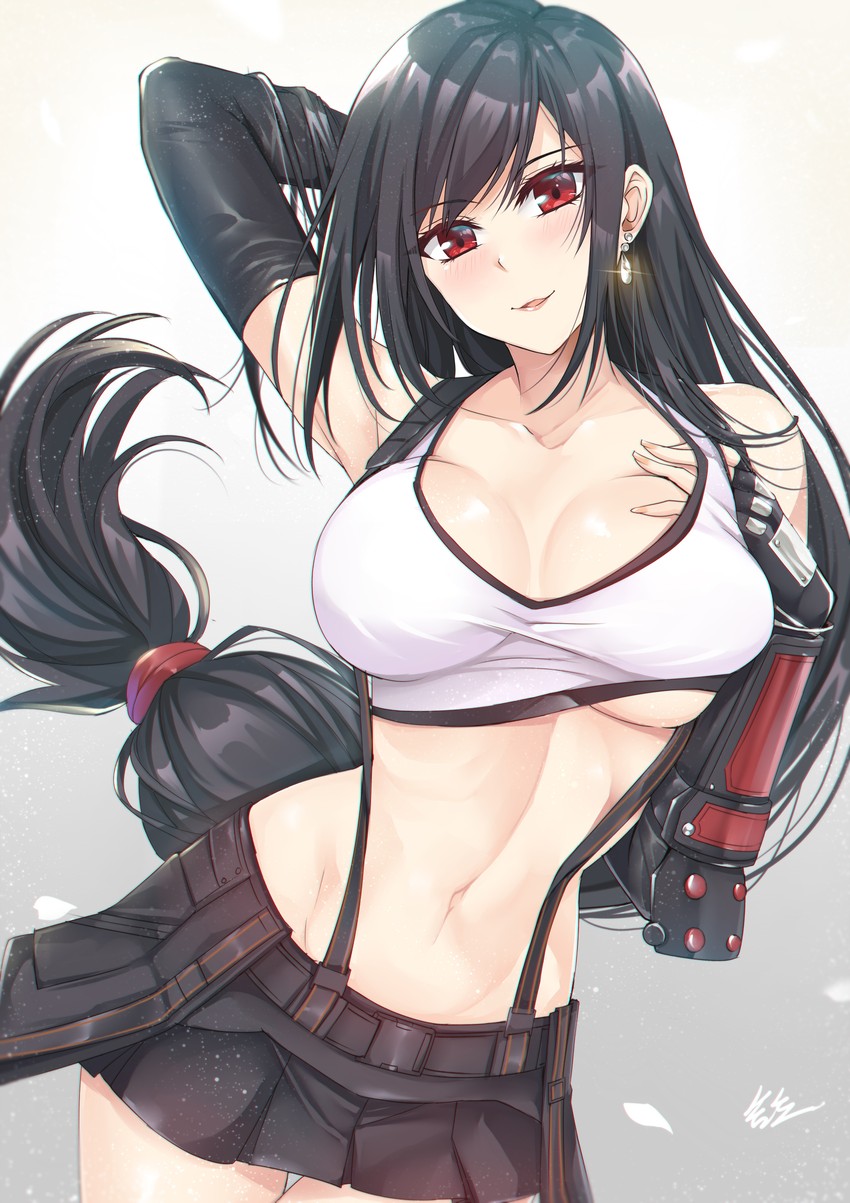 tifa lockhart (final fantasy and 2 more) drawn by gu_li