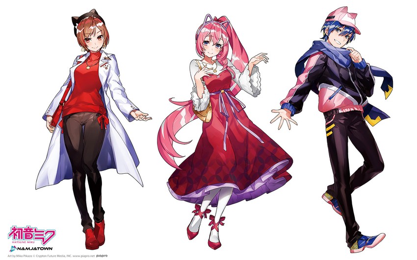 megurine luka, kaito, and meiko (vocaloid and 1 more) drawn by mika_pikazo