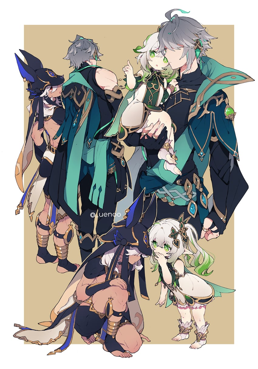 Nahida cyno and alhaitham genshin impact drawn by uenoo danbooru