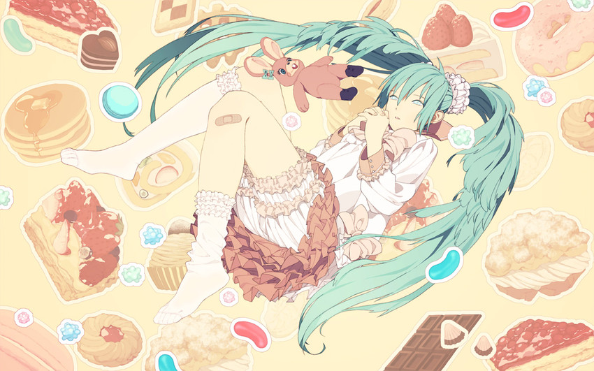 hatsune miku (vocaloid and 2 more) drawn by honya_lala