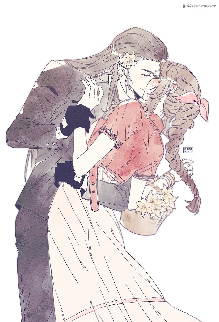 aerith gainsborough and tseng (final fantasy and 2 more) drawn by po_0823