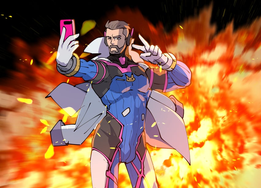 d.va and professor turo (pokemon and 3 more) drawn by rybiok