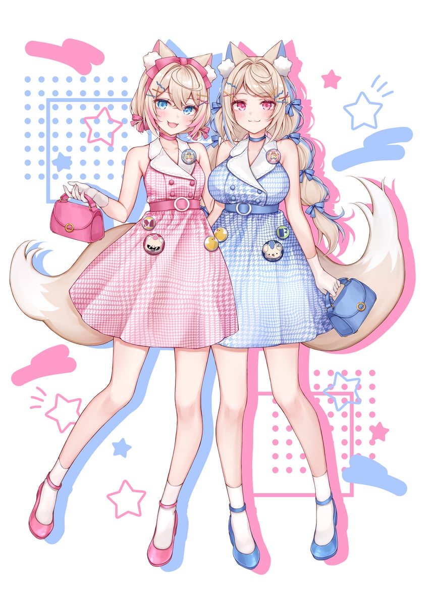 fuwawa abyssgard and mococo abyssgard (hololive and 1 more) drawn by mikujin_(mikuzin24)