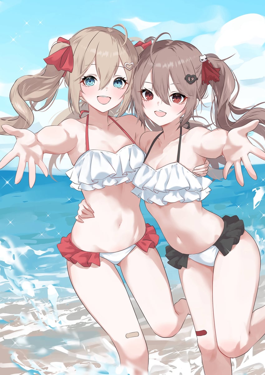 neuro-sama and evil neuro-sama (vedal ai) drawn by houji_tea_latte