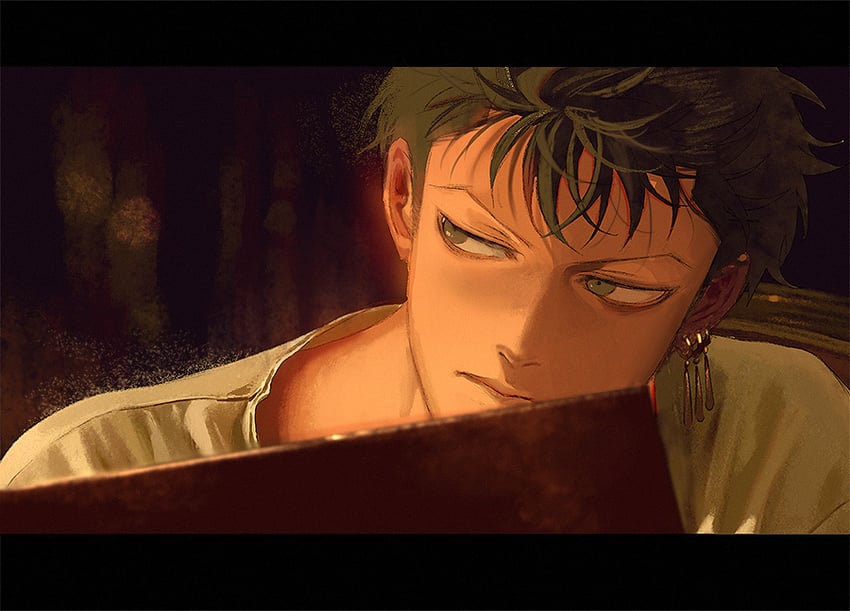 roronoa zoro (one piece and 1 more) drawn by runa_(nori31291404)