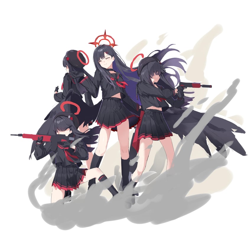 ichika and justice task force member (blue archive) drawn by youik16