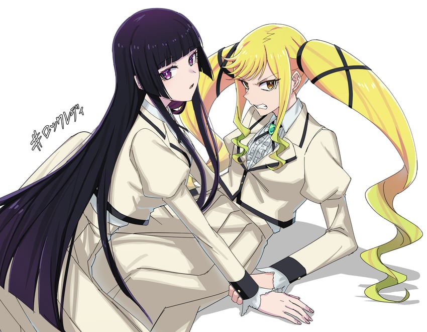 kurogane otoha and suzunomiya lilisa (rock wa lady no tashinami deshite) drawn by aoki_shizumi