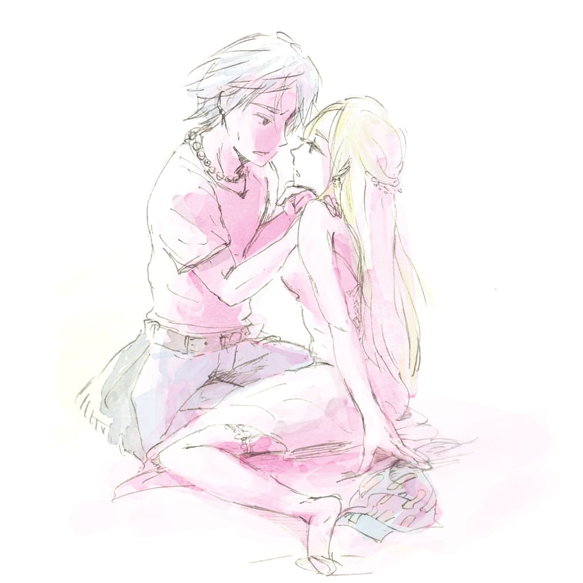 celes chere and locke cole (final fantasy and 1 more) drawn by hatomugi_oekaki