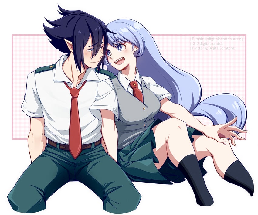 hado nejire and amajiki tamaki (boku no hero academia) drawn by digitalscratch