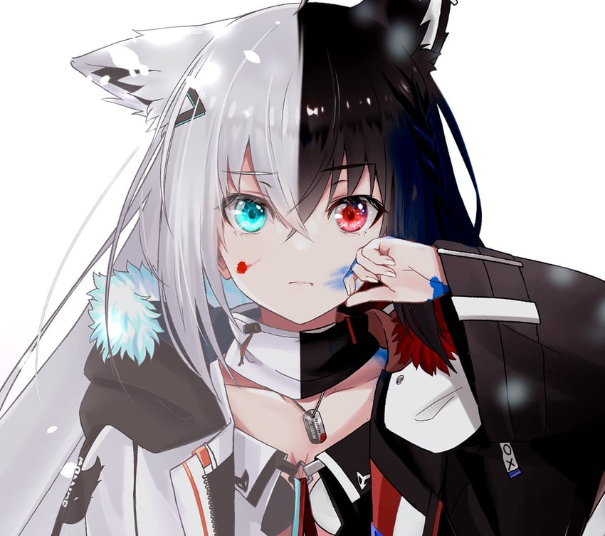 shirakami fubuki and kurokami fubuki (hololive) drawn by ellieka_sama