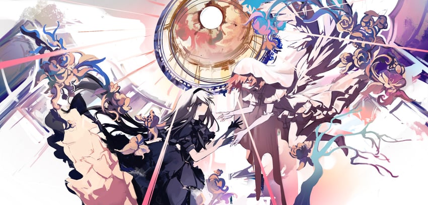 akemi homura, kaname madoka, and ultimate madoka (mahou shoujo madoka magica and 1 more) drawn by 0-vacuumm1