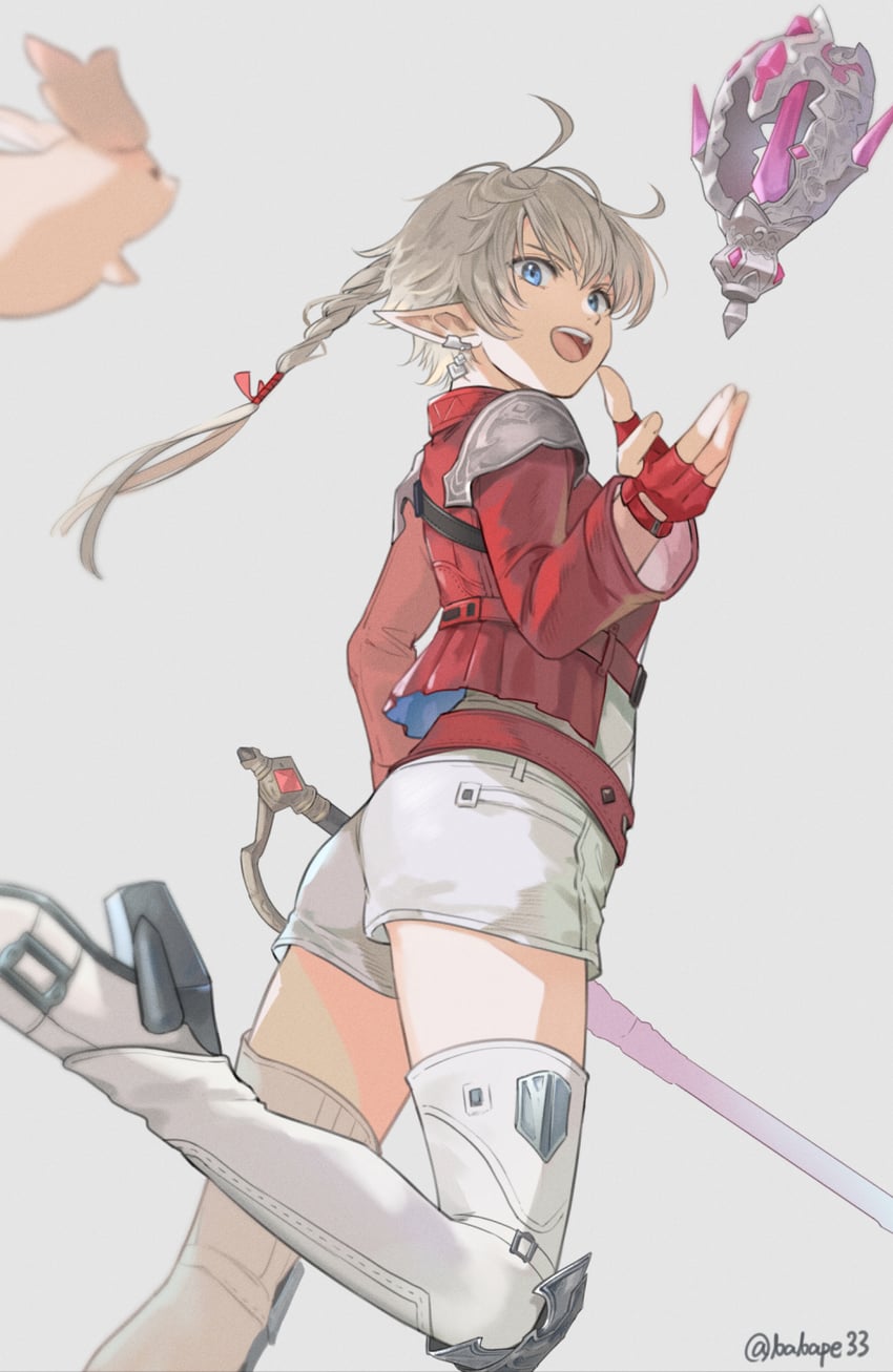 alisaie leveilleur, red mage, and porxie (final fantasy and 1 more) drawn by babape