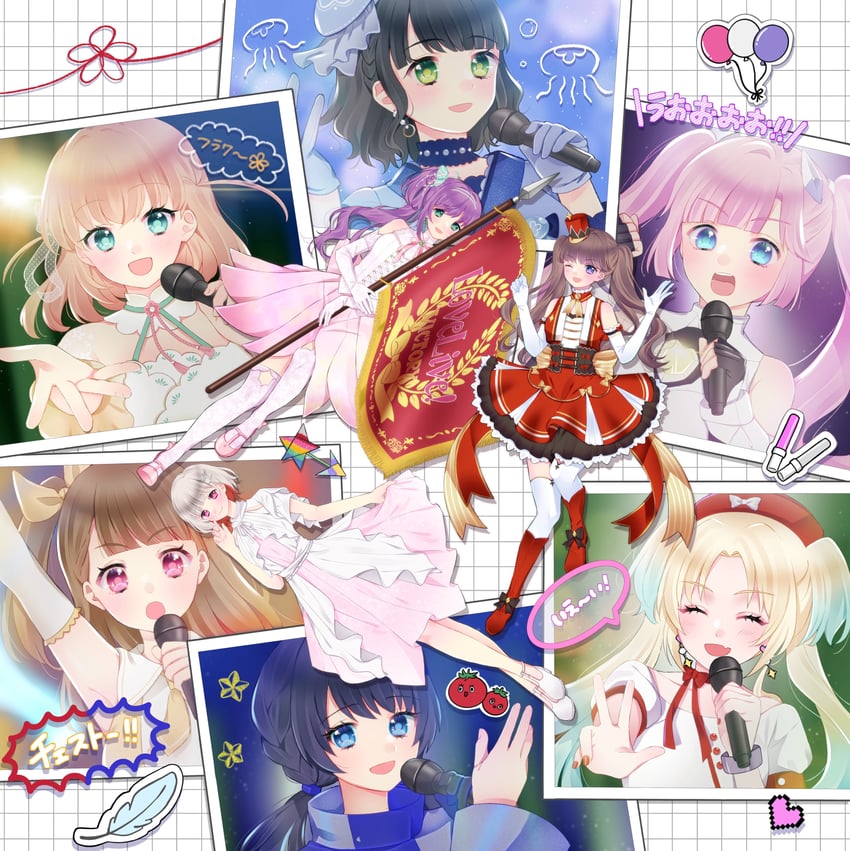 hinoshita kaho, fujishima megumi, otomune kozue, murano sayaka, yugiri tsuzuri, and 4 more (love live! and 1 more) drawn by nitamago_rinko