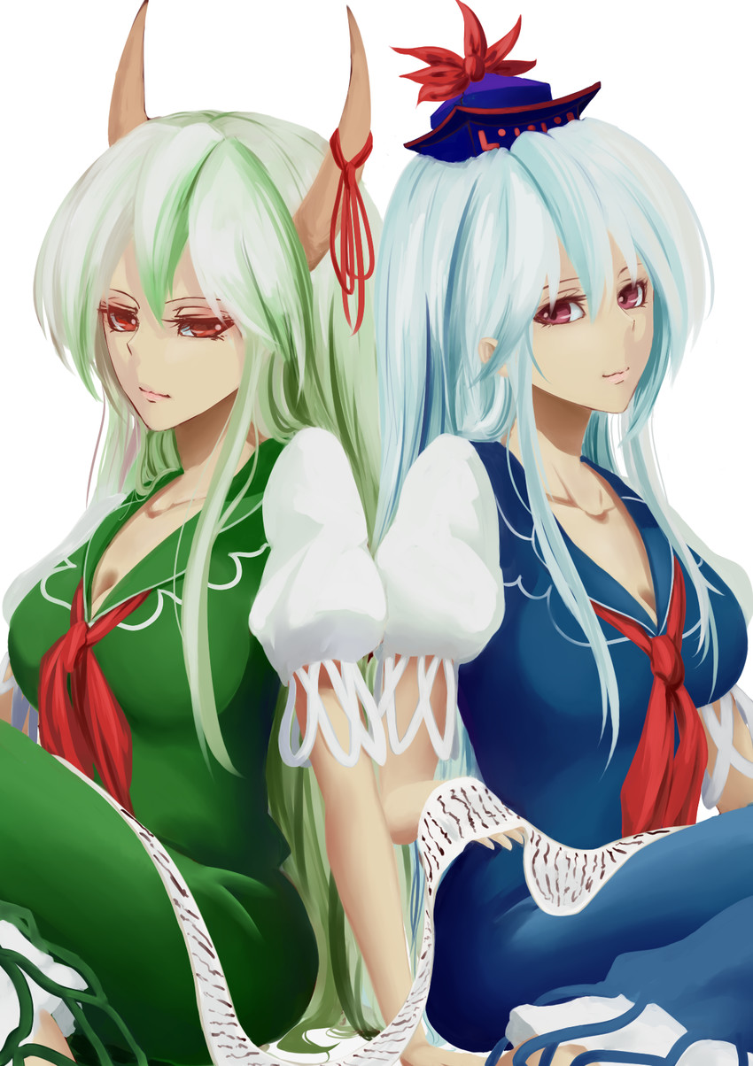 kamishirasawa keine and ex-keine (touhou) drawn by xianjian_lingluan