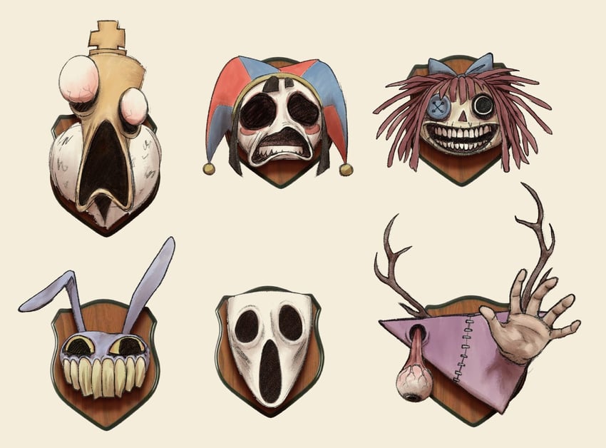 pomni, jax, ragatha, gangle, kinger, and 1 more (the amazing digital circus) drawn by gooseworx