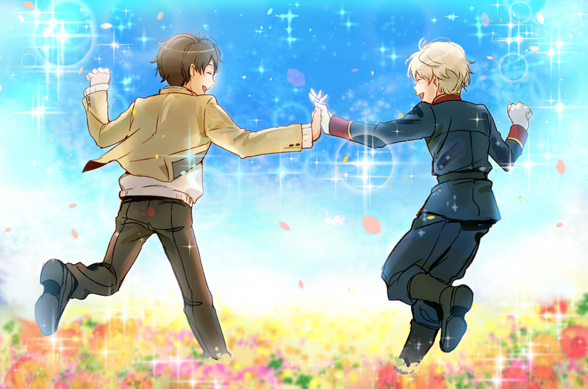 slaine troyard and kaizuka inaho (fate and 2 more) drawn by logi_bunbukucha