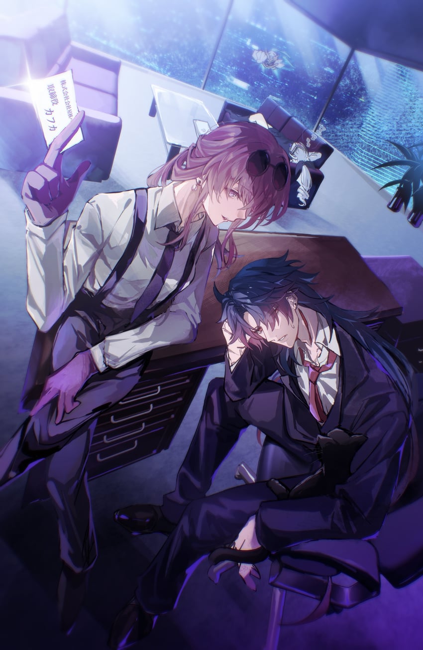 kafka and blade (honkai and 1 more) drawn by zassyoku_dd