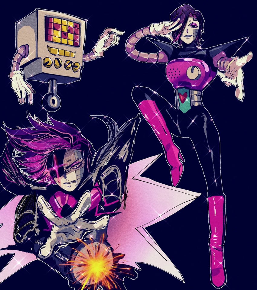 mettaton, mettaton ex, and mettaton neo (undertale) drawn by ma_e_zo