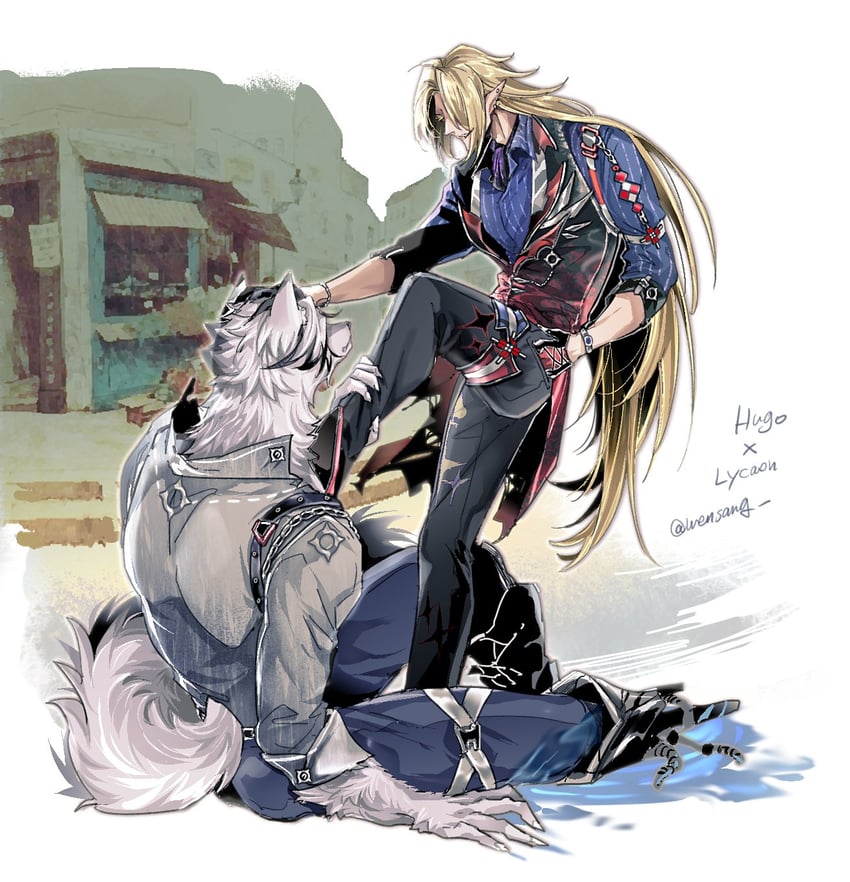 von lycaon and hugo vlad (zenless zone zero) drawn by mensang