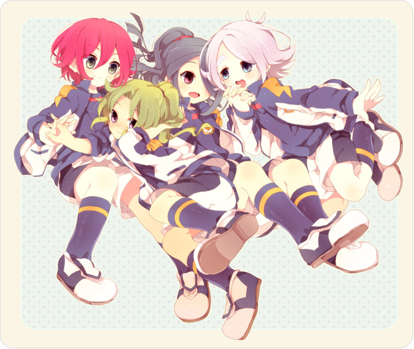 kazemaru ichirouta, kiyama hiroto, fubuki shirou, and midorikawa ryuuji (inazuma eleven) drawn by moriyama_shijimi