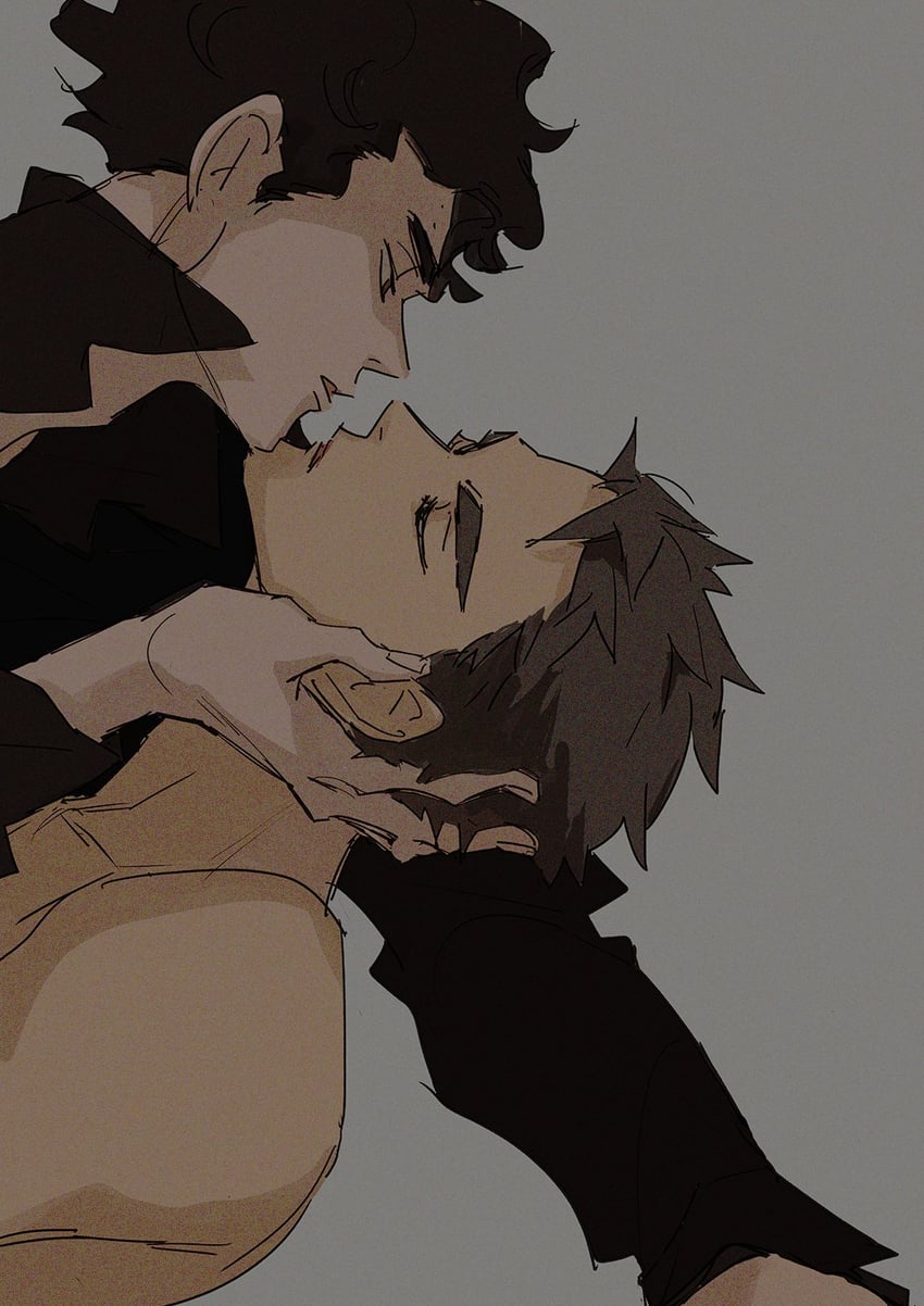 ushijima wakatoshi and sakusa kiyoomi (haikyuu!!) drawn by hk_smith_man