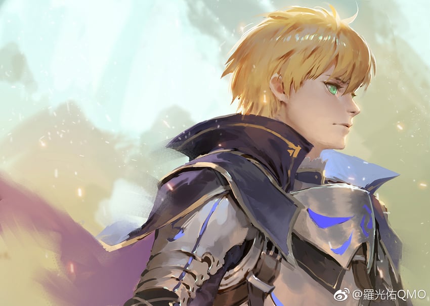 arthur pendragon (fate and 1 more) drawn by qmo_(chalsoma)