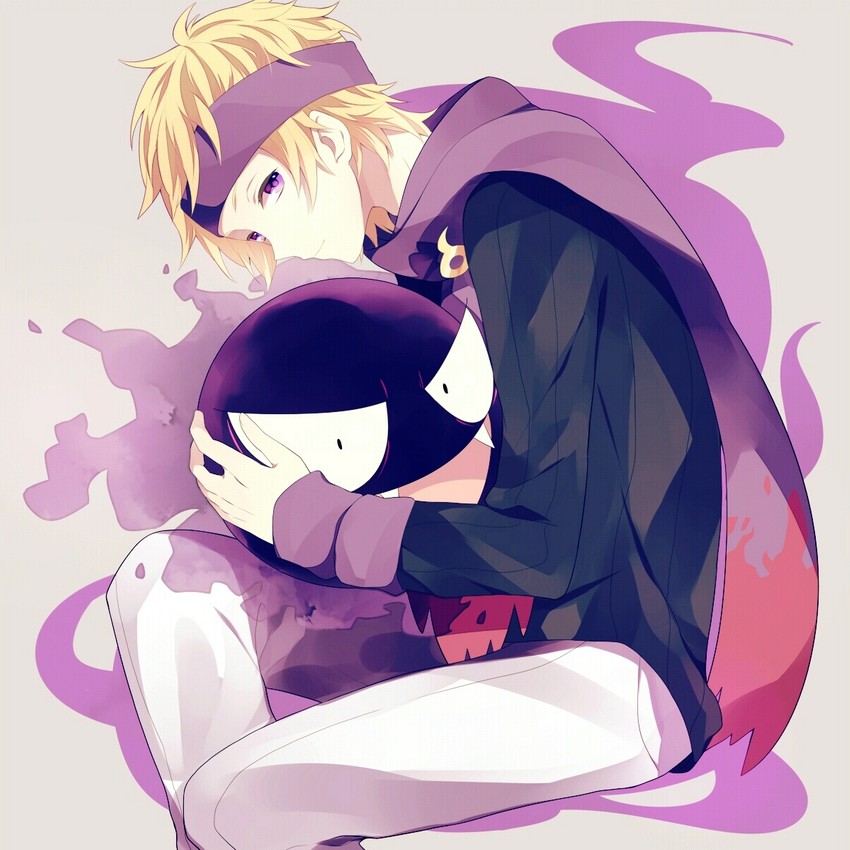 gastly and morty (pokemon and 1 more) drawn by achiki