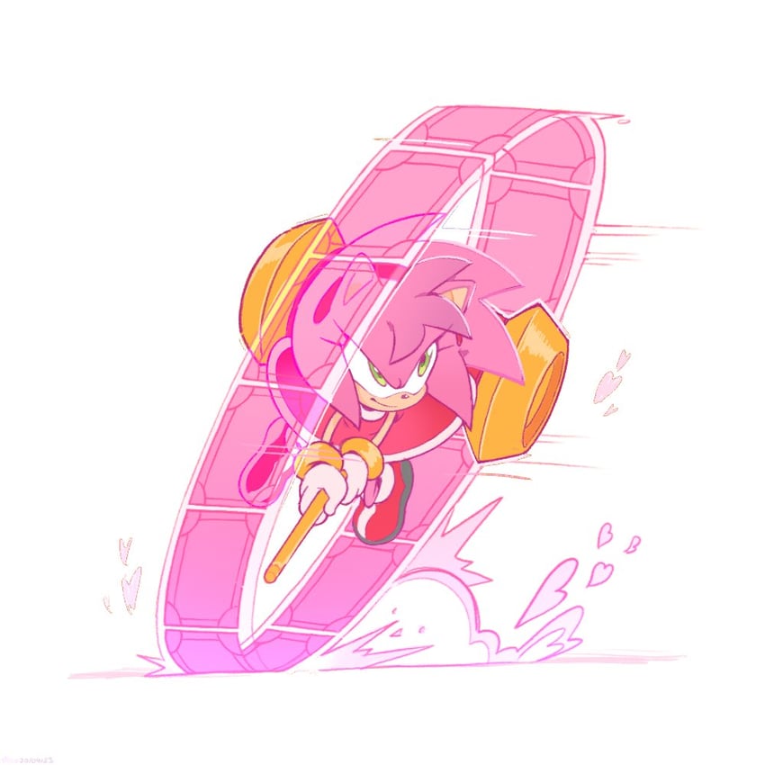 amy rose (sonic and 1 more) drawn by k0smic_aries