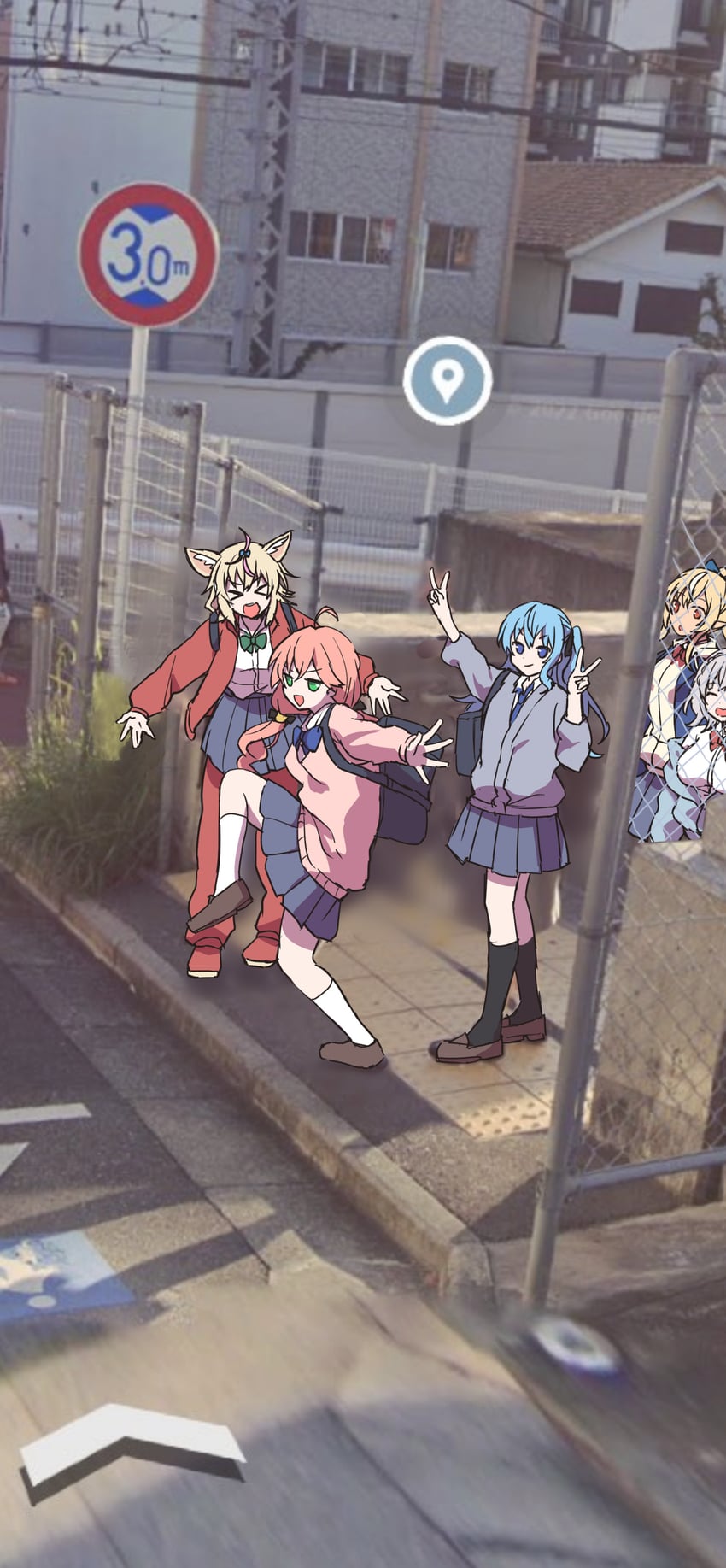 hoshimachi suisei, sakura miko, shirogane noel, shiranui flare, and omaru polka (hololive and 1 more) drawn by unkai_amane