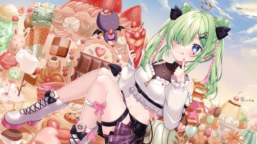 airi viridis and viridevil (v-dere) drawn by kompeitou_(lemon_garden)