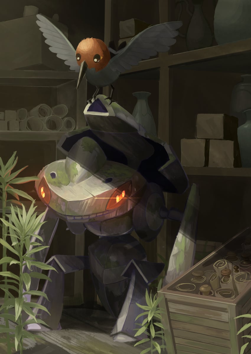 fletchling and genesect (pokemon) drawn by king_joe_(neoroto)