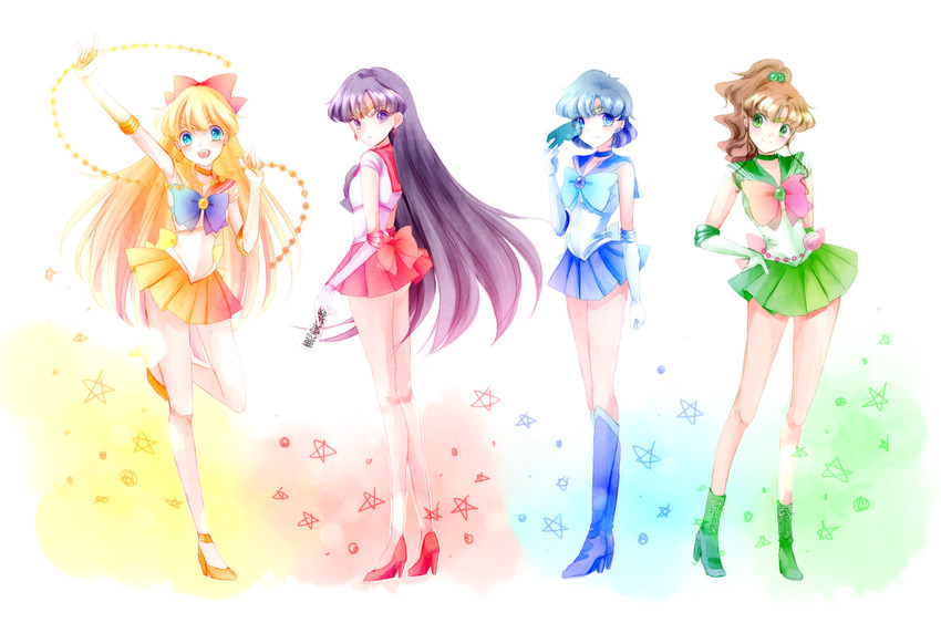 mizuno ami, aino minako, hino rei, kino makoto, sailor mercury, and 3 more (bishoujo senshi sailor moon) drawn by torao_(torakmn)